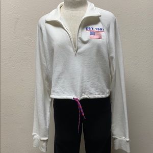 White cropped sweater